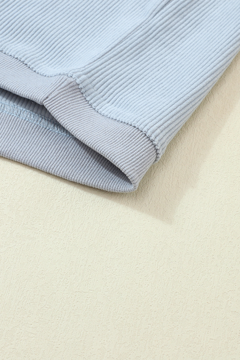 Light Grey Ribbed Corded Oversized Sweatshirt