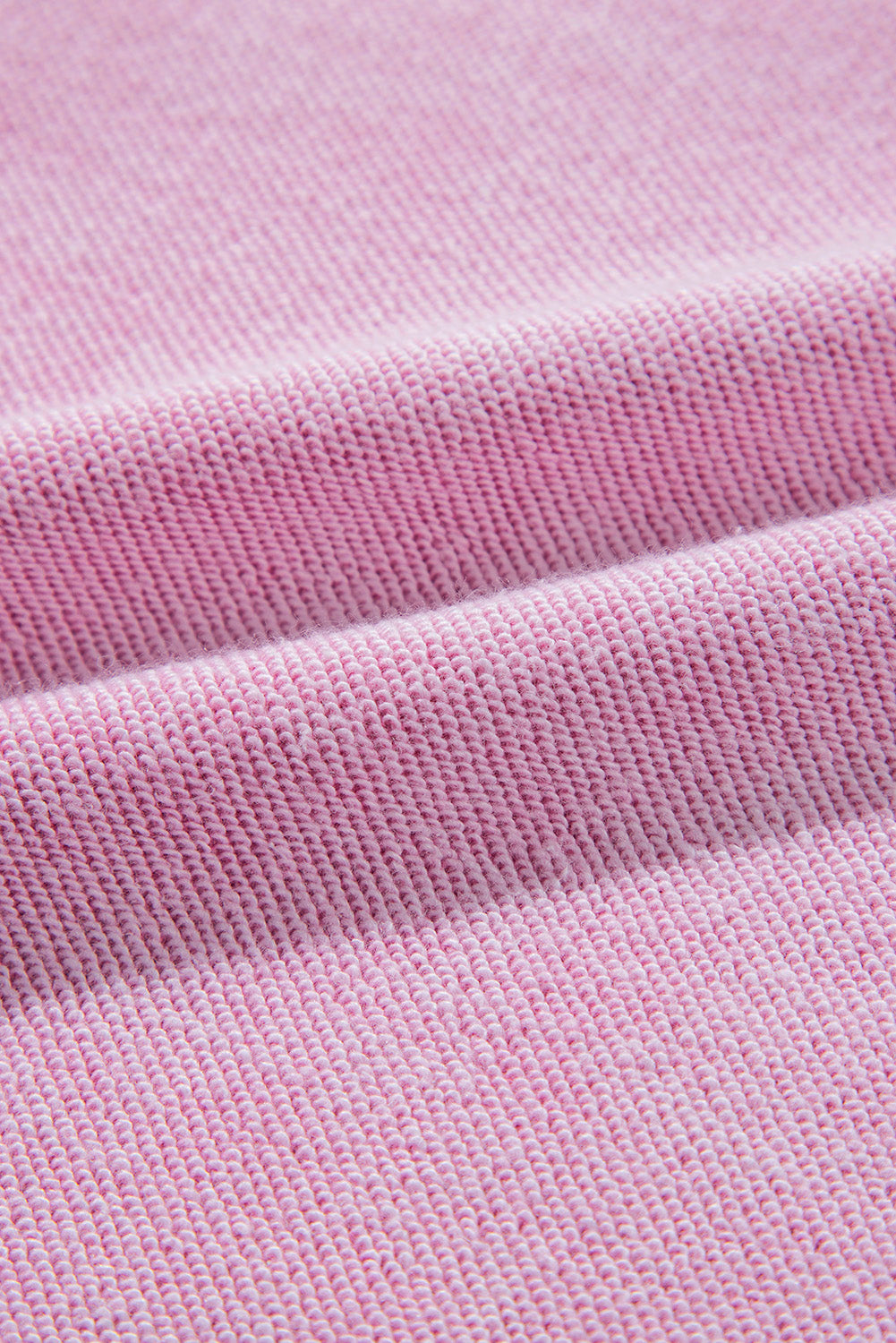 Pink Waffle Knit Patchwork Exposed Seam Raglan Sweatshirt