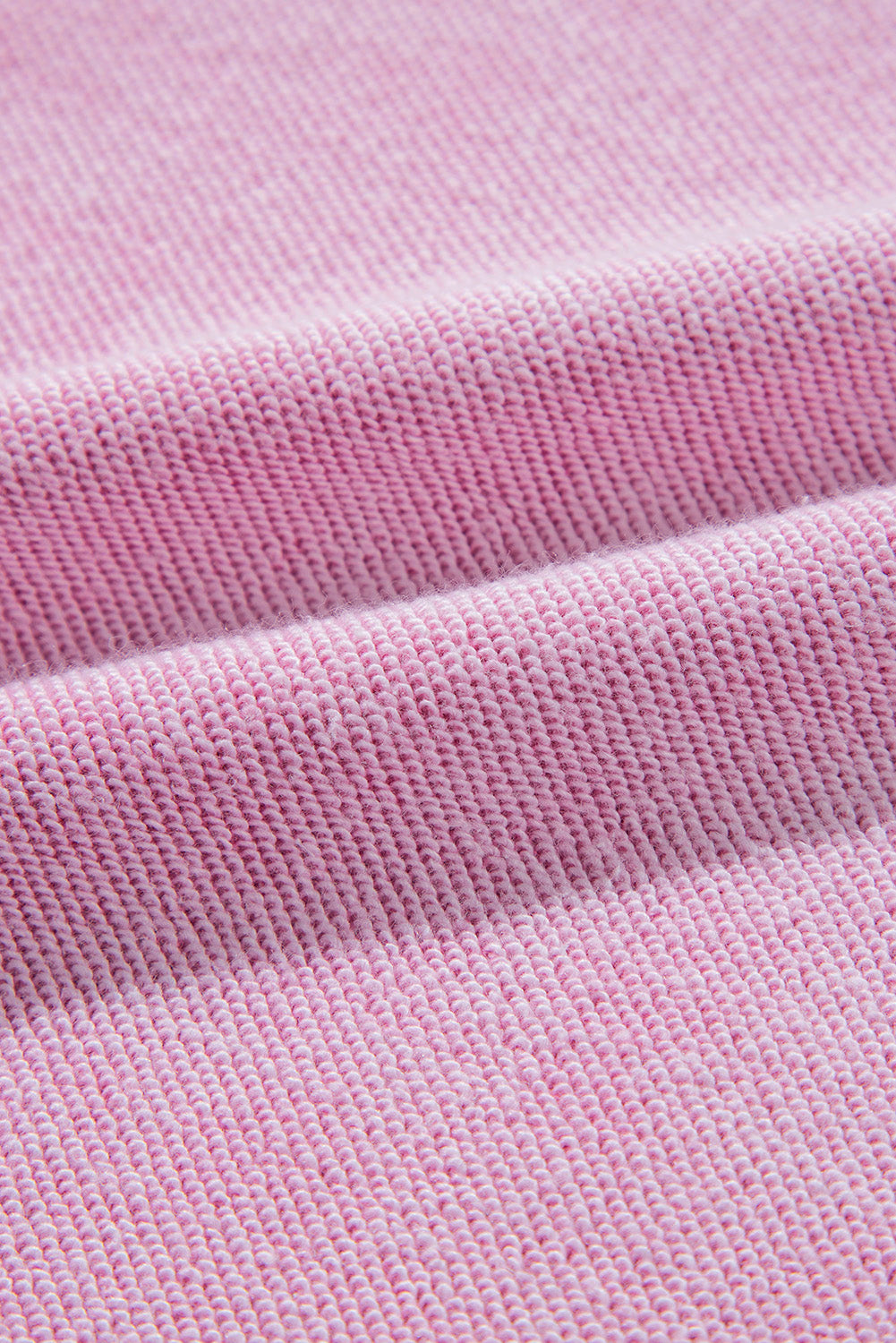 Pink Waffle Knit Patchwork Exposed Seam Raglan Sweatshirt