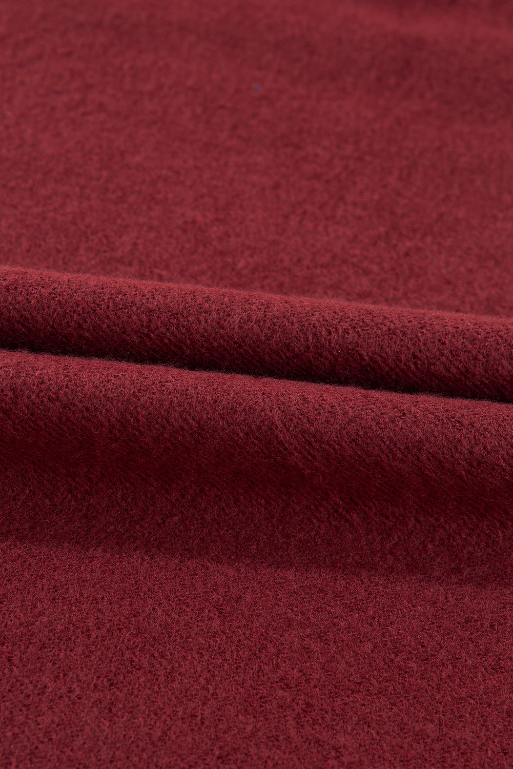 Burgundy Solid Fleece Lined Drop Shoulder Terry Sweatshirt