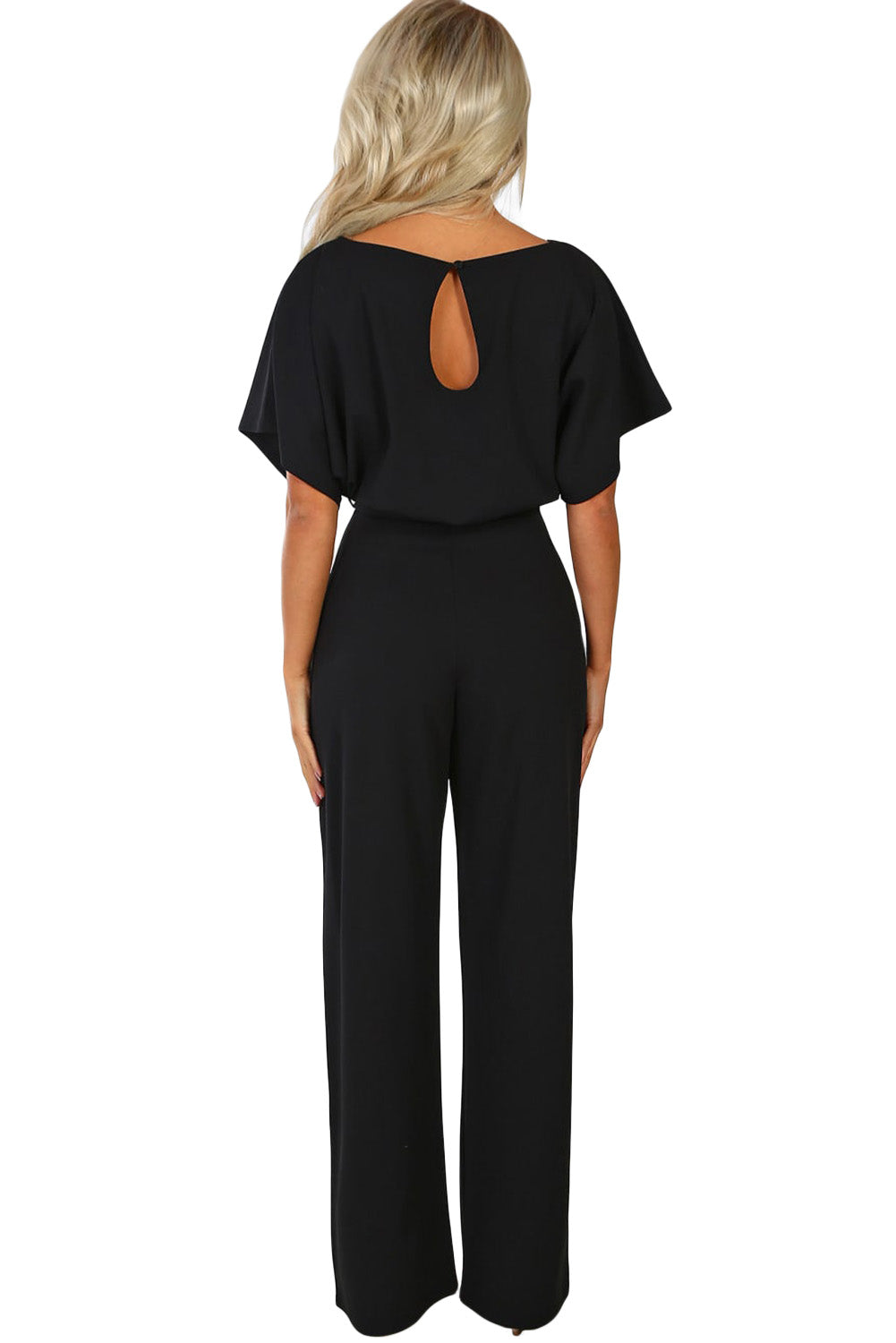 Black Oh So Glam Belted Wide Leg Jumpsuit