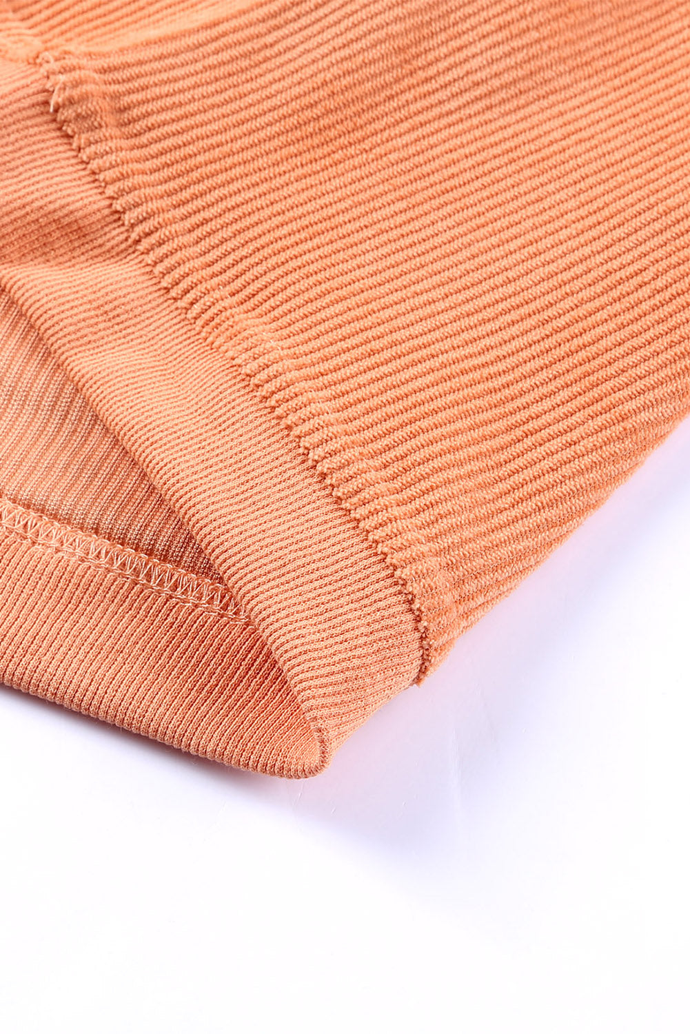 Orange Ribbed Corded Oversized Sweatshirt