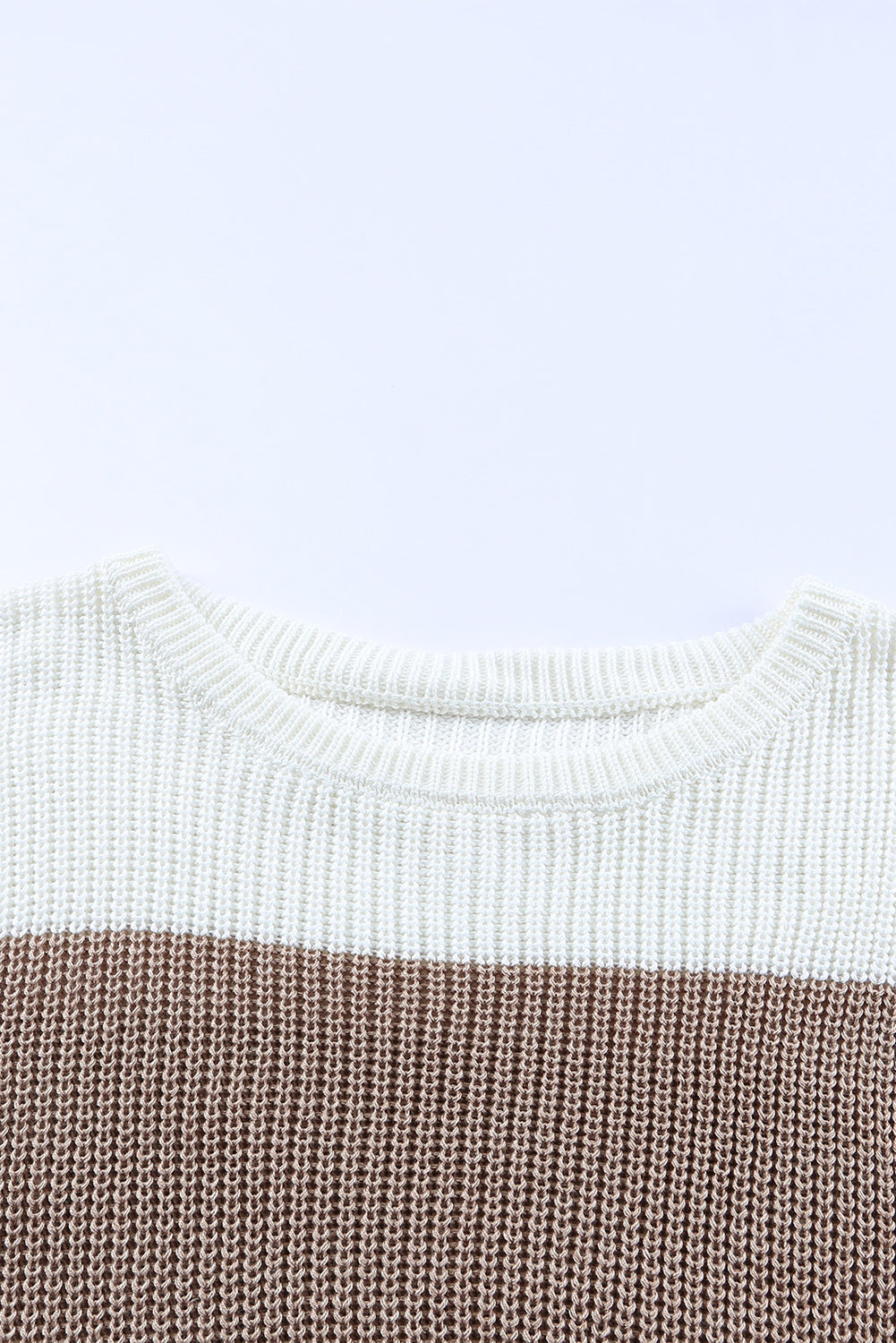 Color Block Knitted O-neck Pullover Sweater