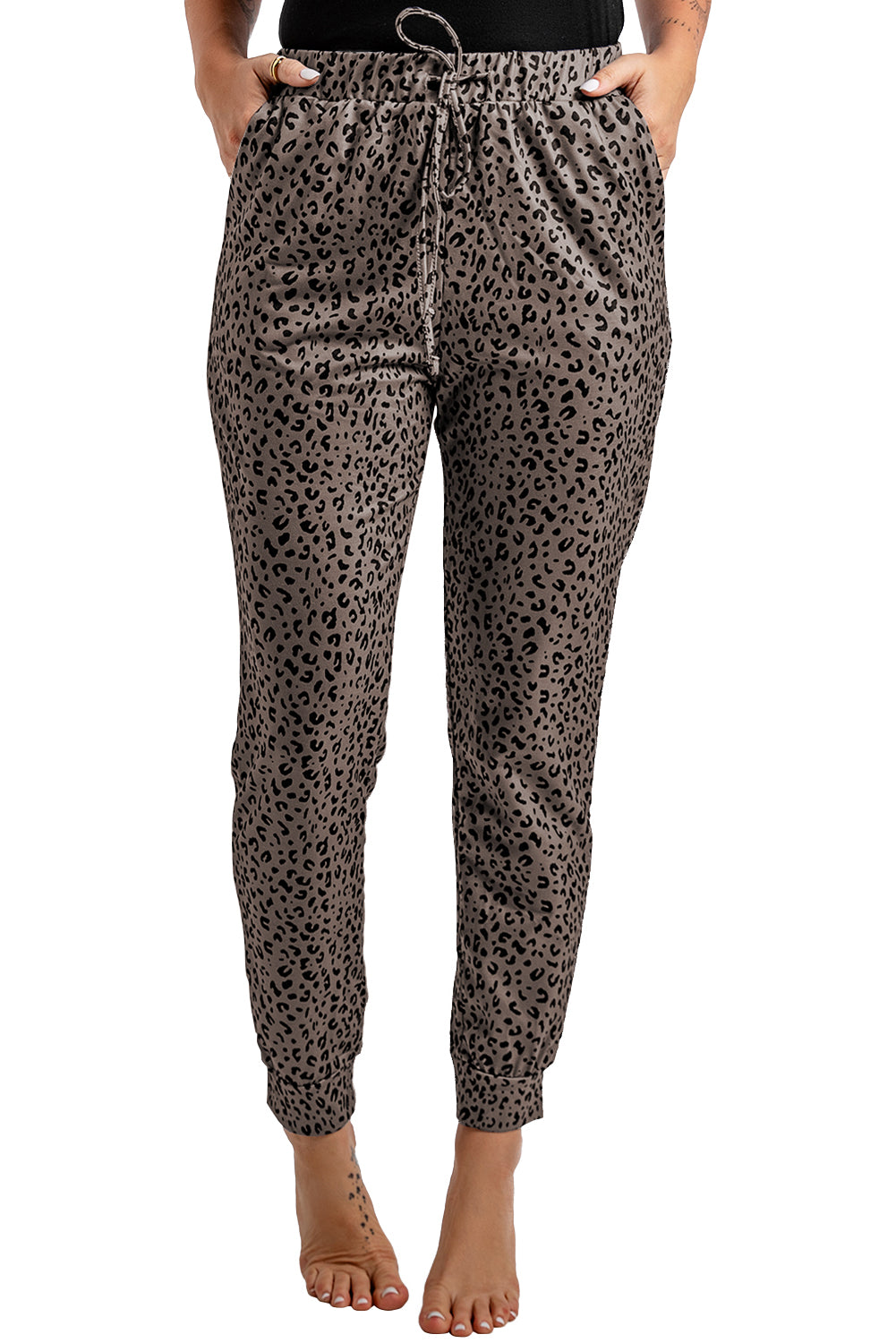 Brown Breezy Leopard Joggers