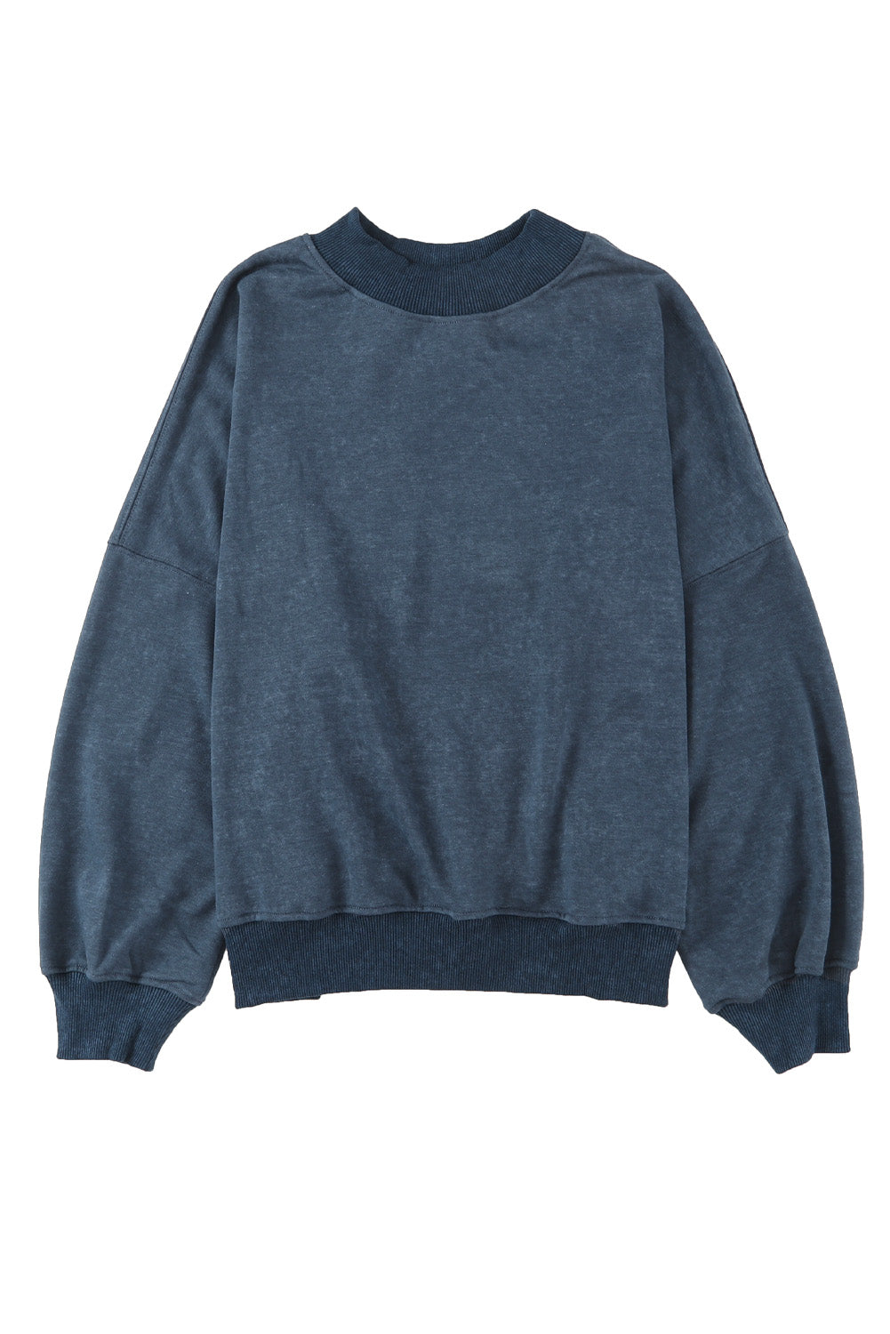 Sky Blue Drop Shoulder Crew Neck Pullover Sweatshirt