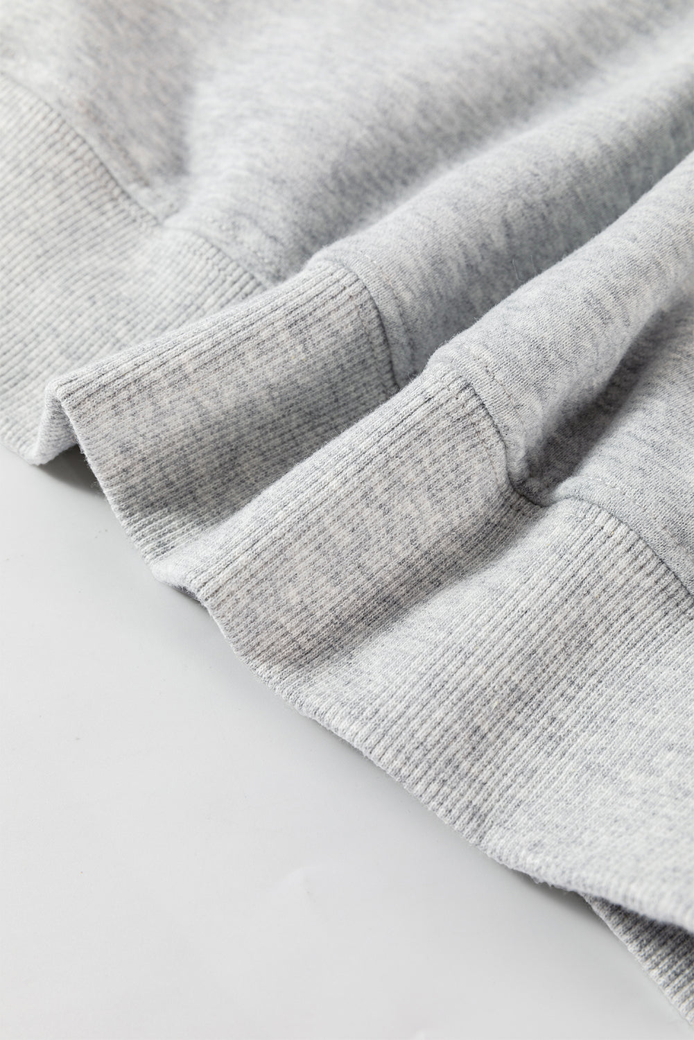 Light Grey Plain Drop Shoulder Crewneck Pullover Sweatshirt