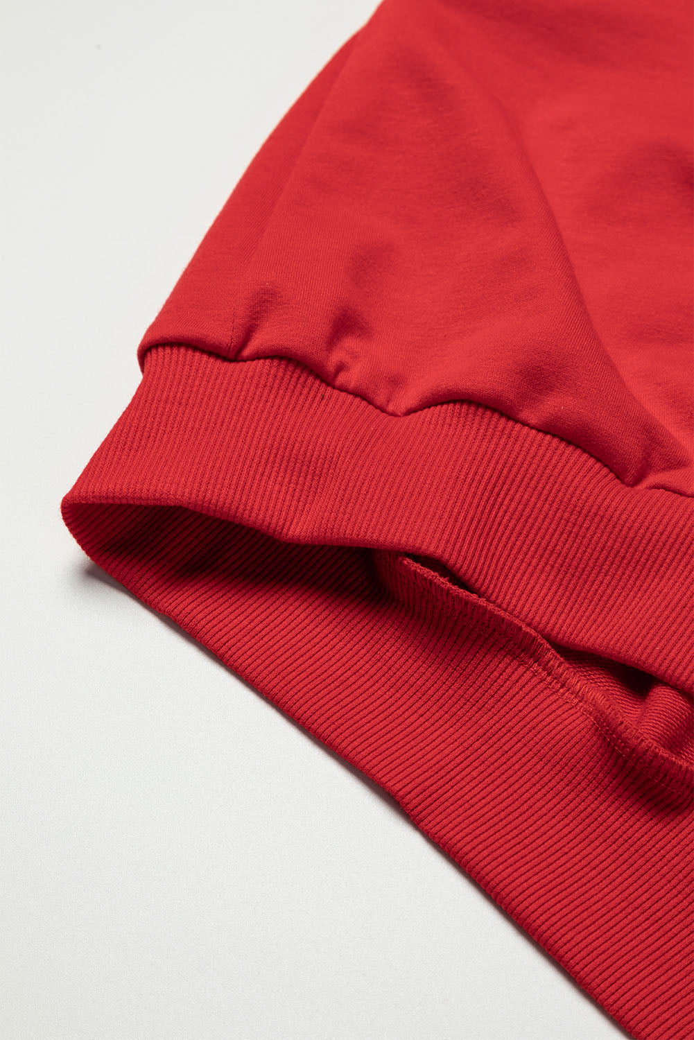 Fiery Red Button Tab Detail Long Sleeve Top