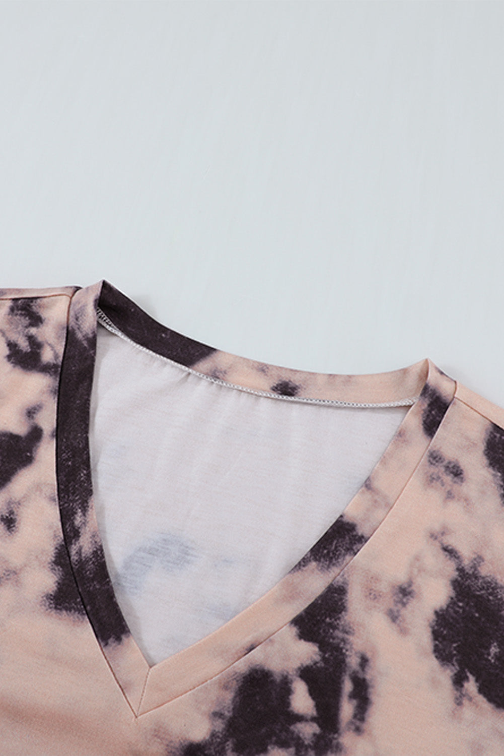 Pink Tie-dye V Neck T-shirt