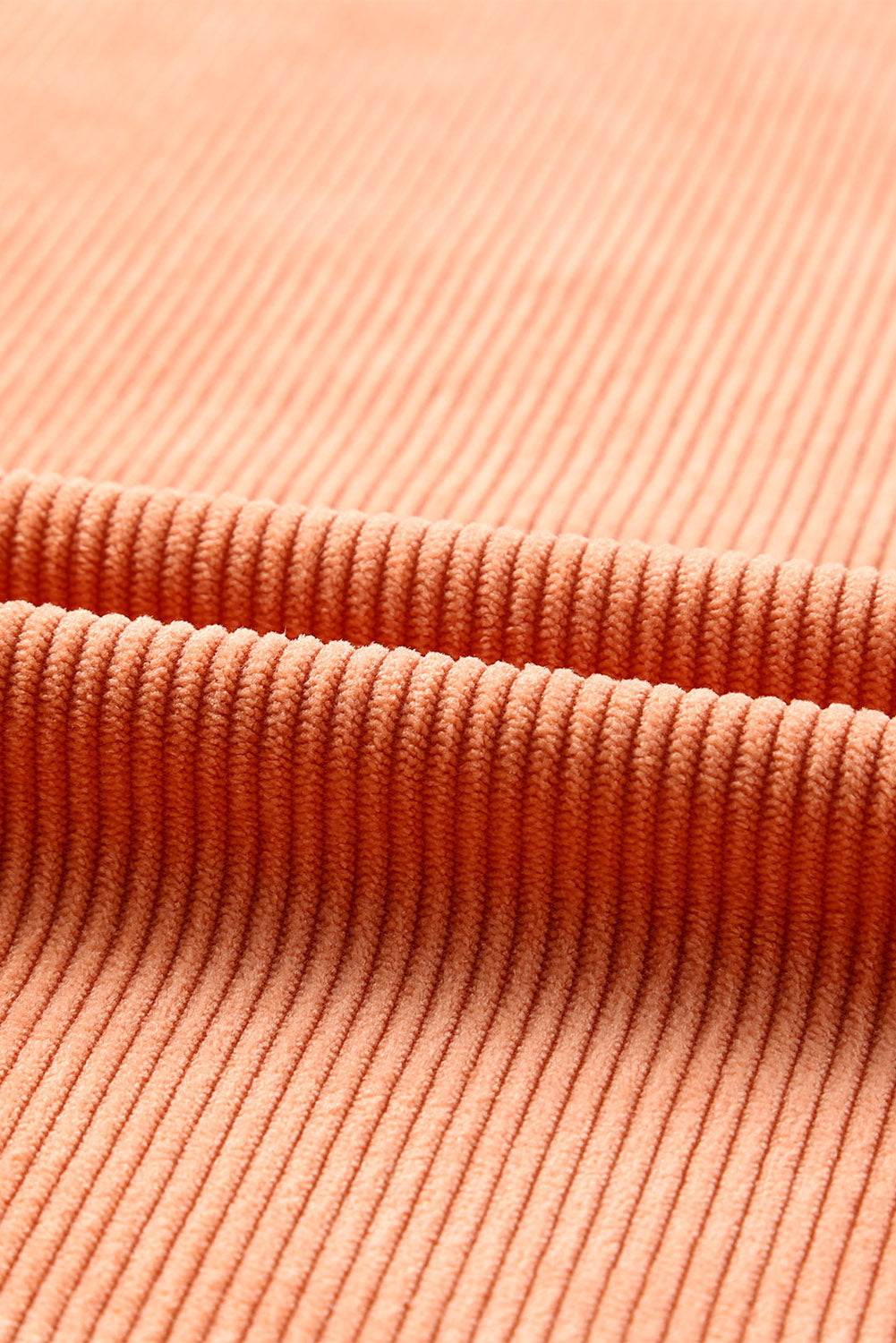 Orange Ribbed Corded Oversized Sweatshirt