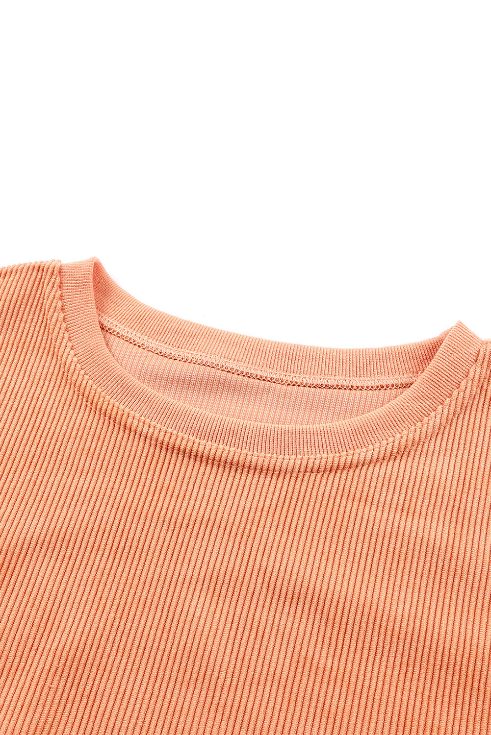 Orange Ribbed Corded Oversized Sweatshirt