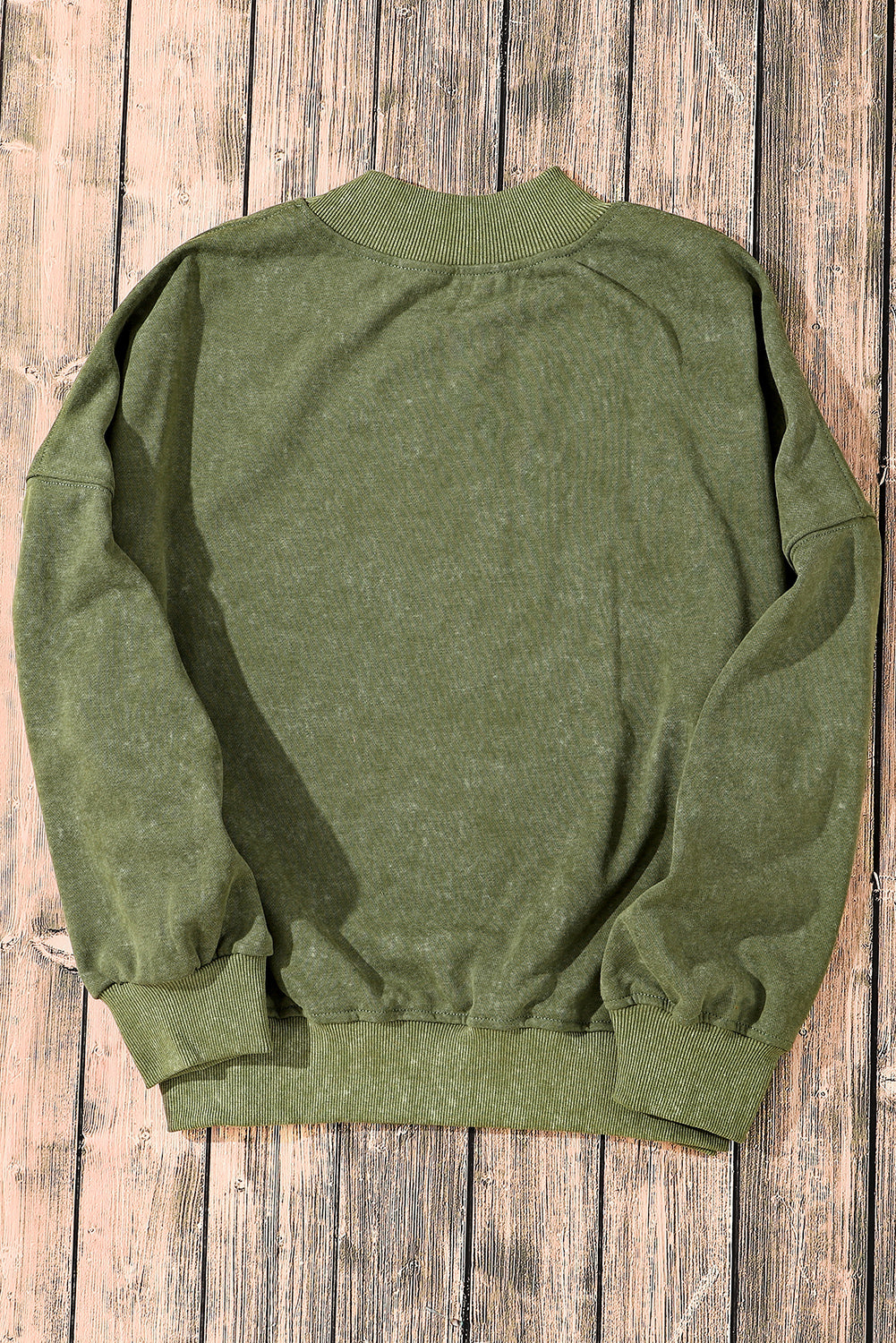 Green Drop Shoulder Crew Neck Pullover Sweatshirt