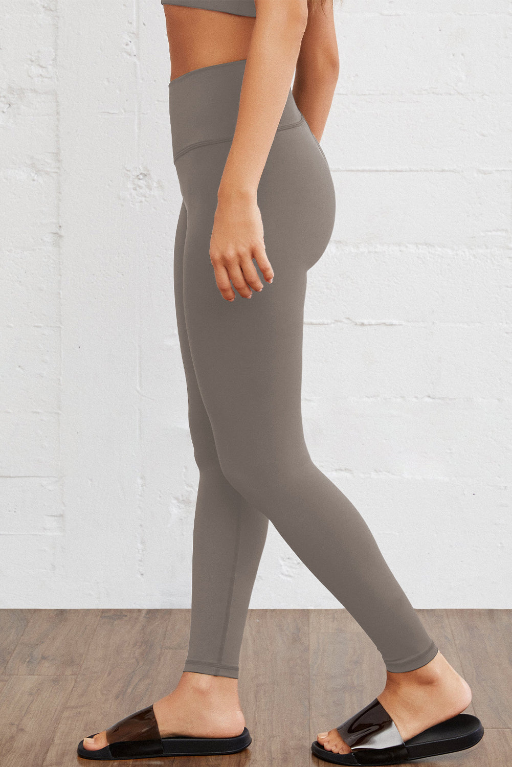 Gray Arched Waist Seamless Active Leggings