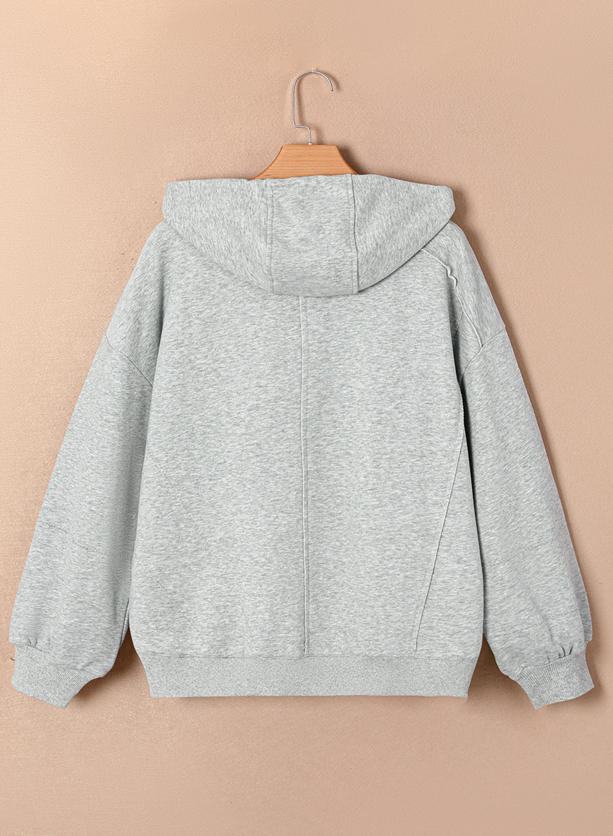 Gray Active Patchwork Detail Warm Winter Hoodie