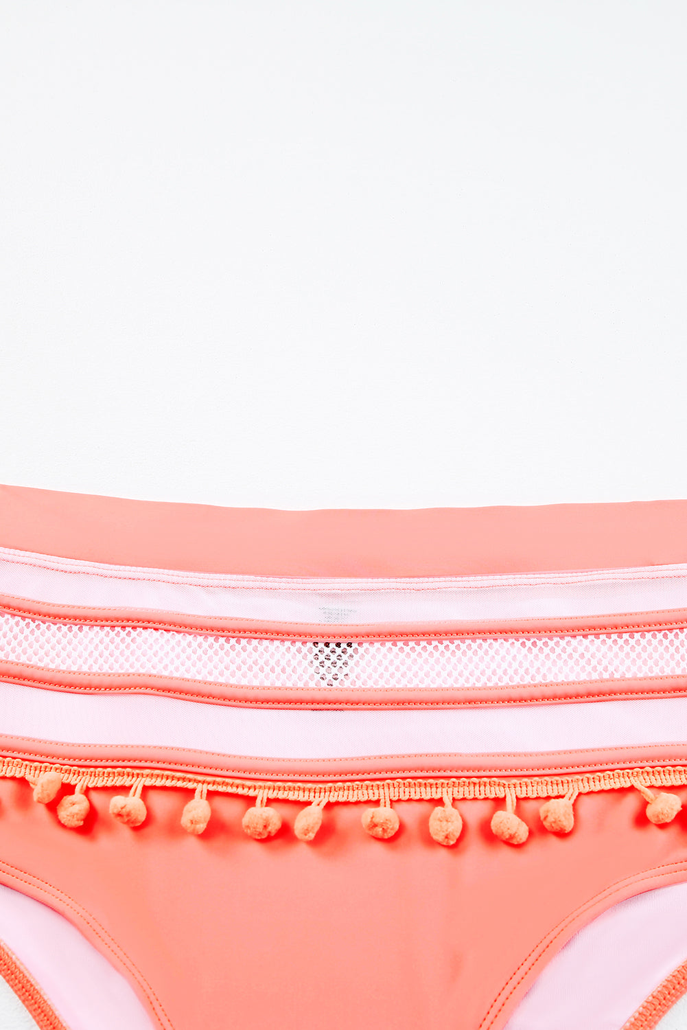 Pink Mesh Insert High waisted swimsuits