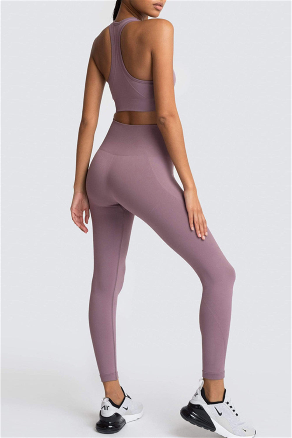 Valerian Solid Color Sports Bra and High Waist Leggings Active Set