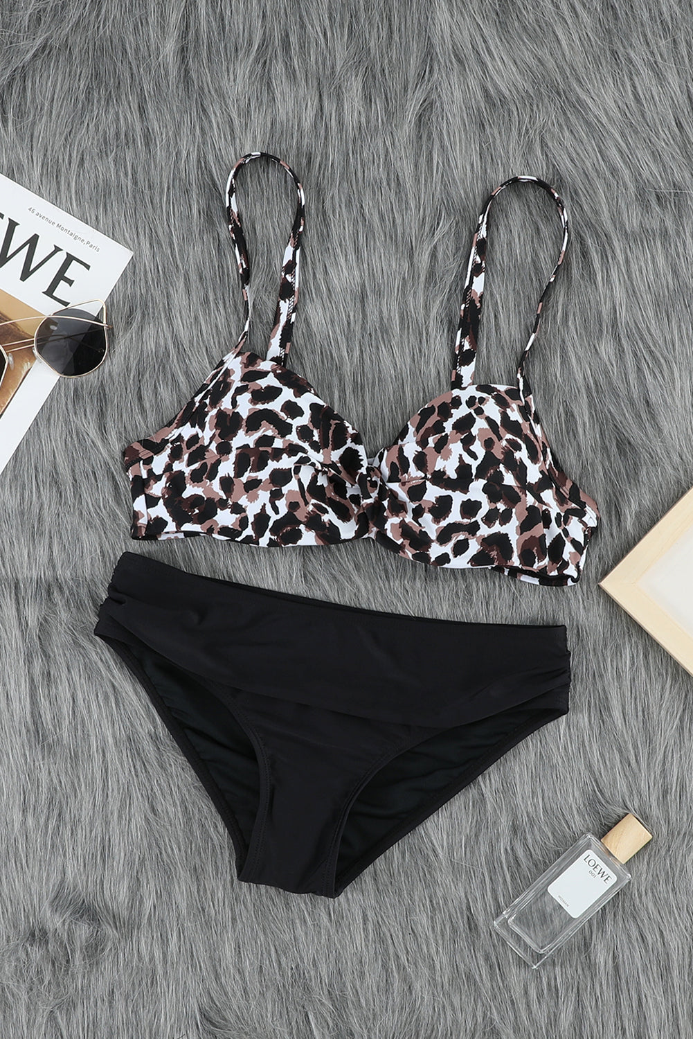 Leopard Twisted Bust Bikini Set