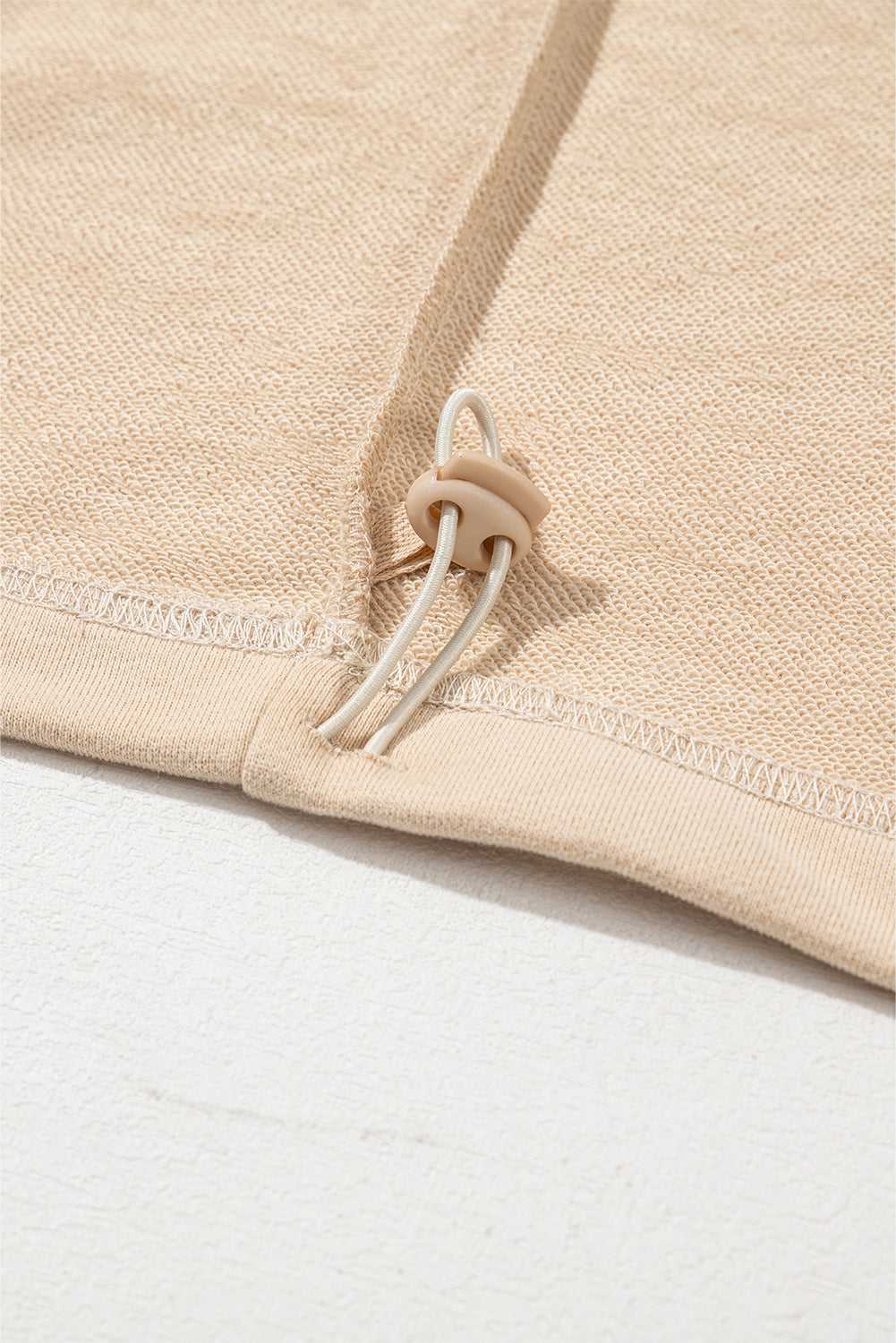 Parchment Solid Kangaroo Pocket Half Zipper Oversized Hoodie