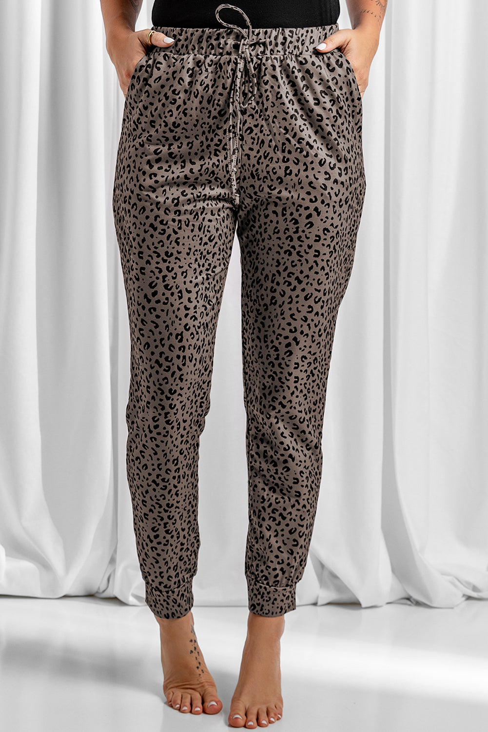 Brown Breezy Leopard Joggers