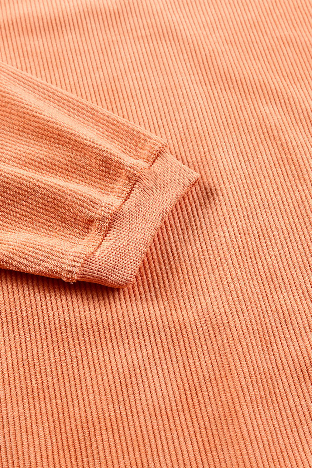 Orange Ribbed Corded Oversized Sweatshirt