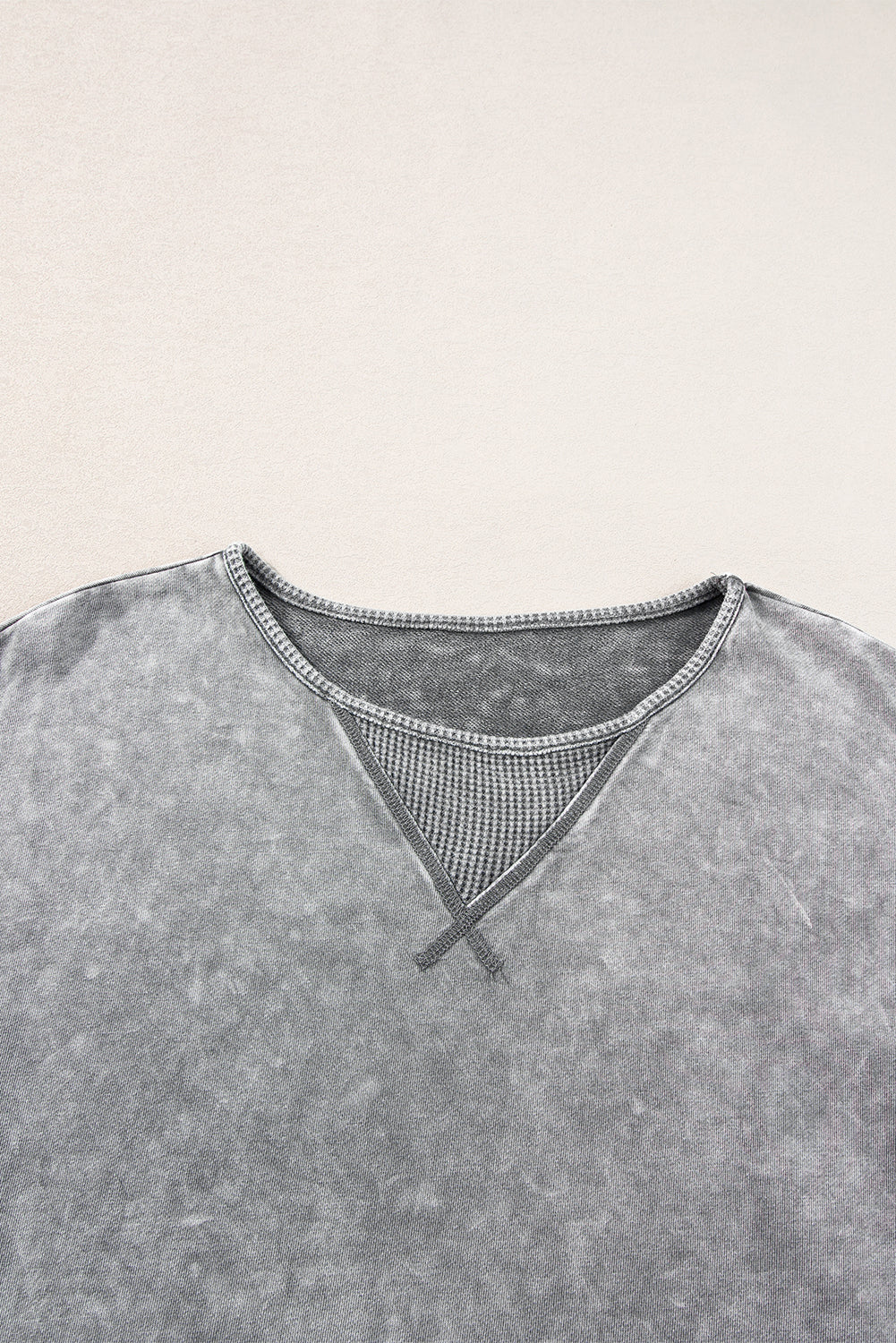 Philippine Gray Mineral Wash Exposed Seam Drop Shoulder Oversized Tee