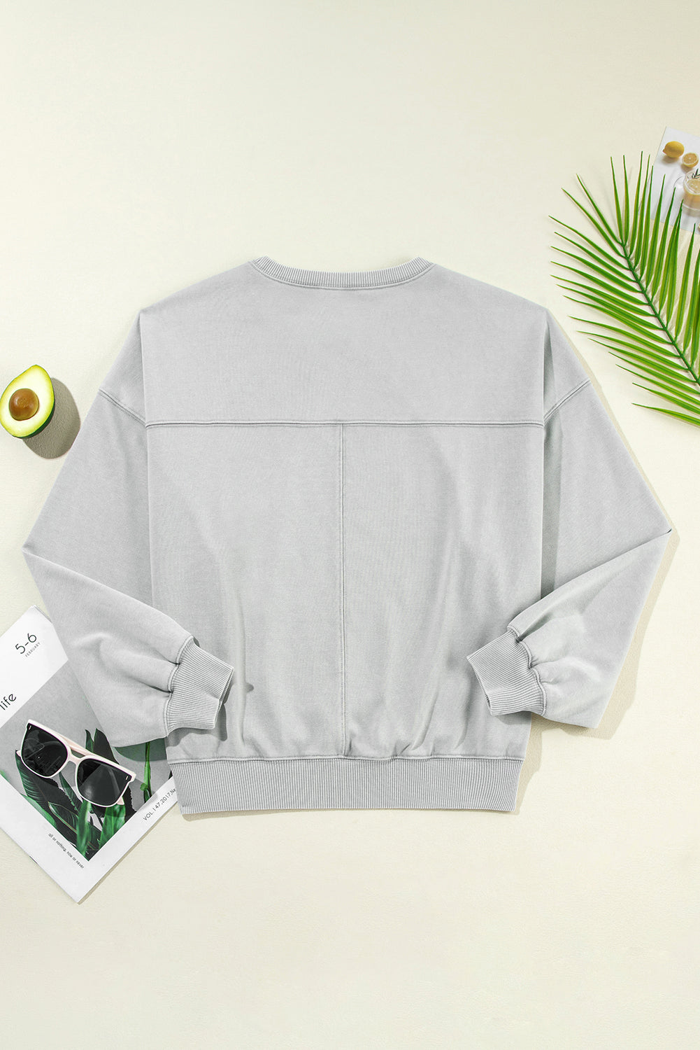 Medium Grey Side Split Drop Shoulder Oversized Sweatshirt