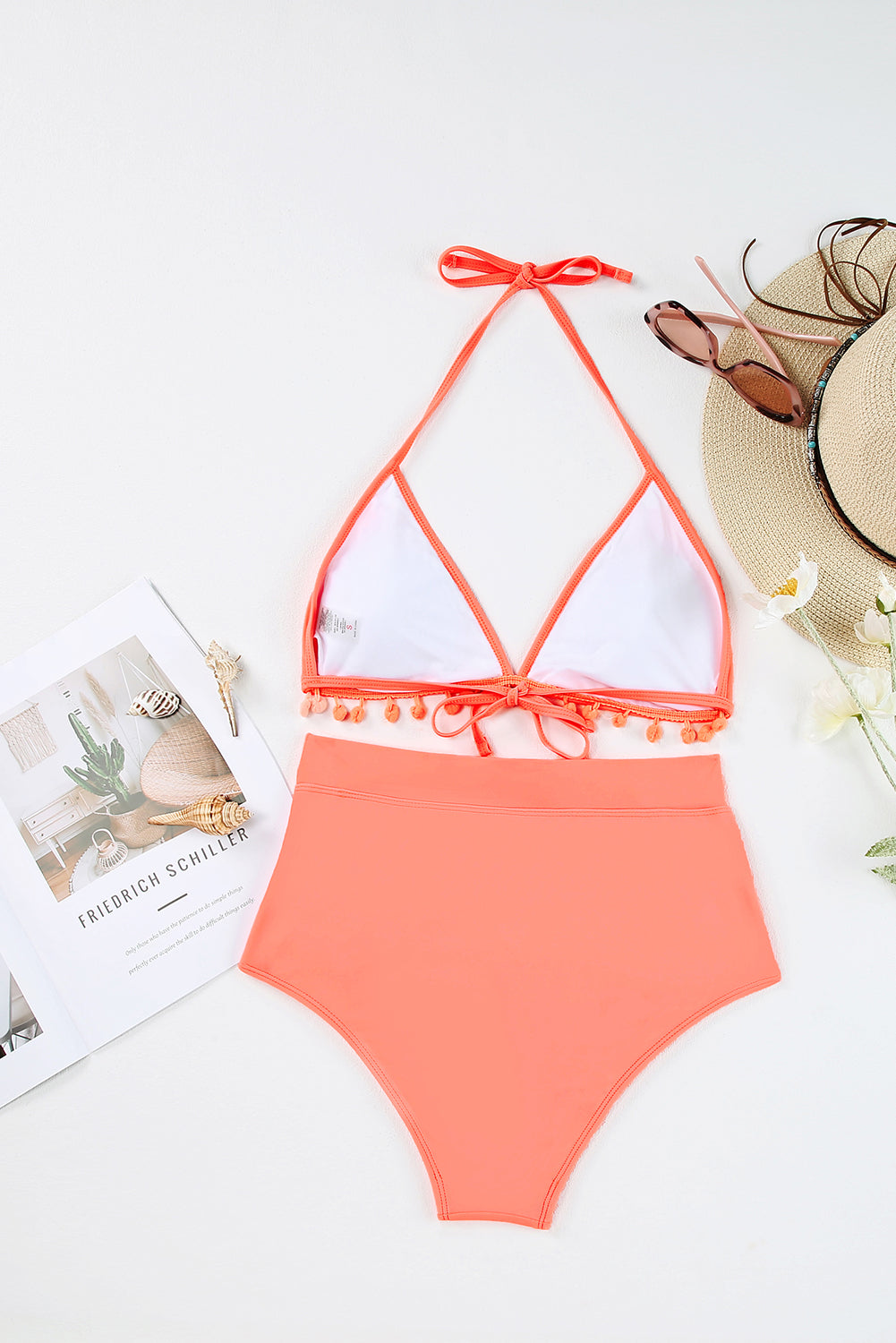 Pink Mesh Insert High waisted swimsuits