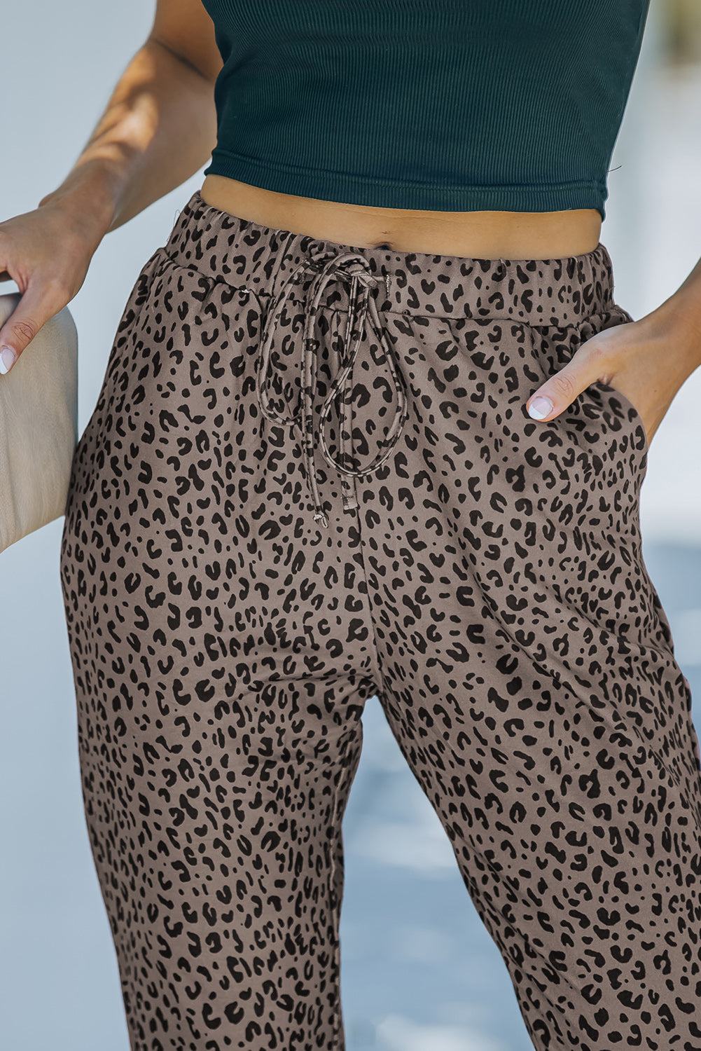 Brown Breezy Leopard Joggers