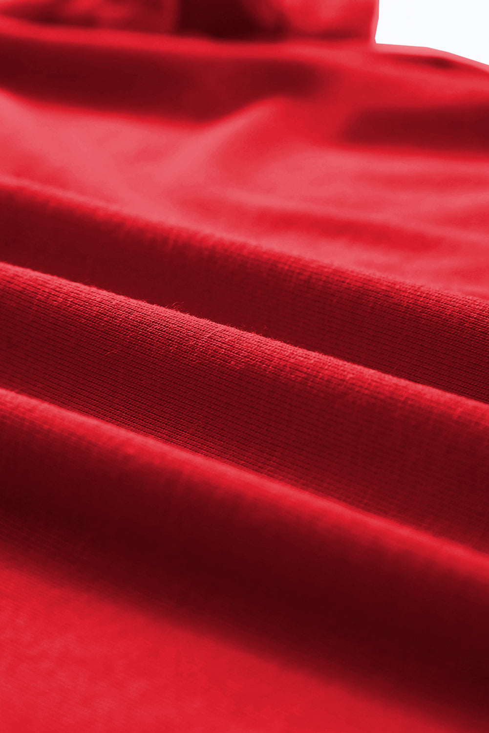 Red Casual Plain Crew Neck Tee