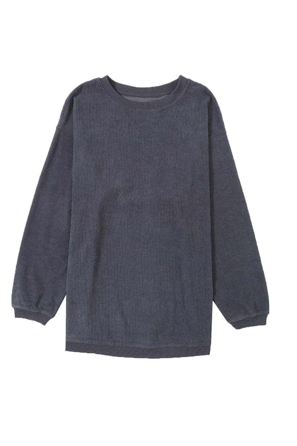 Dark Grey Ribbed Corded Oversized Sweatshirt