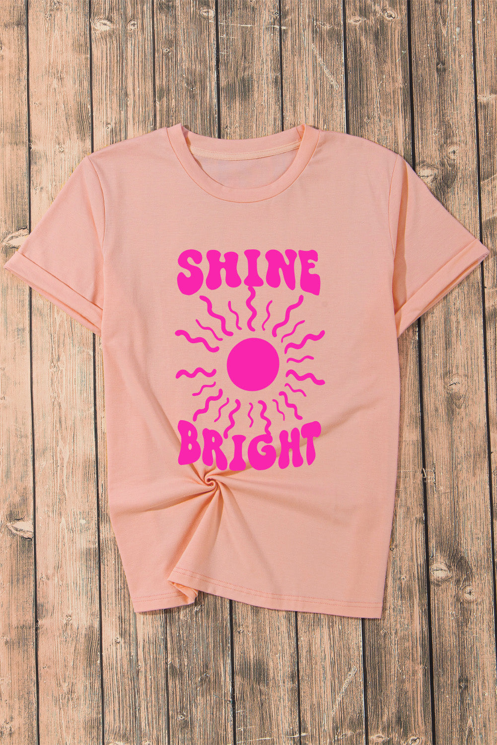 Pink SHINE BRIGHT Graphic Casual Tee